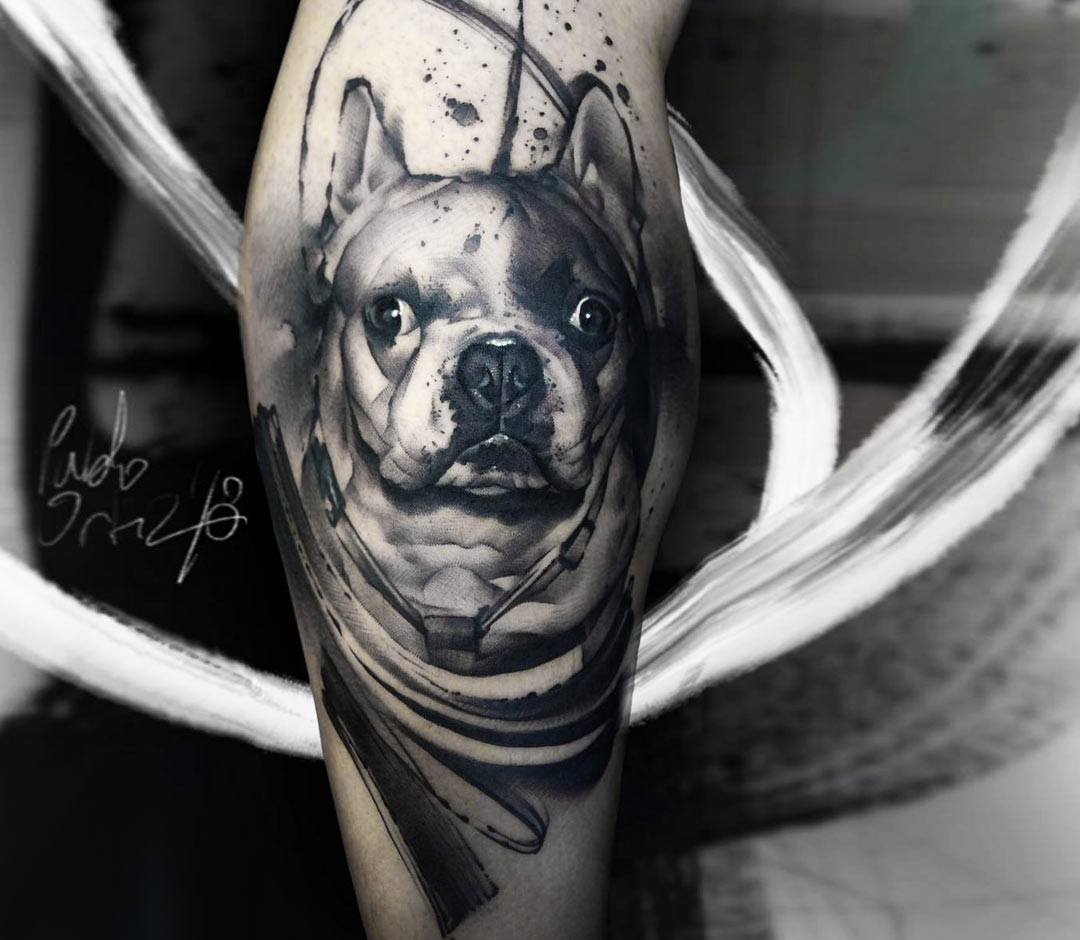 Realistic dog portrait Tattoo  Tatouage réaliste chien fait à Nice France  par John Hudic  Black and grey tattoos Dog tattoo Realism tattoo