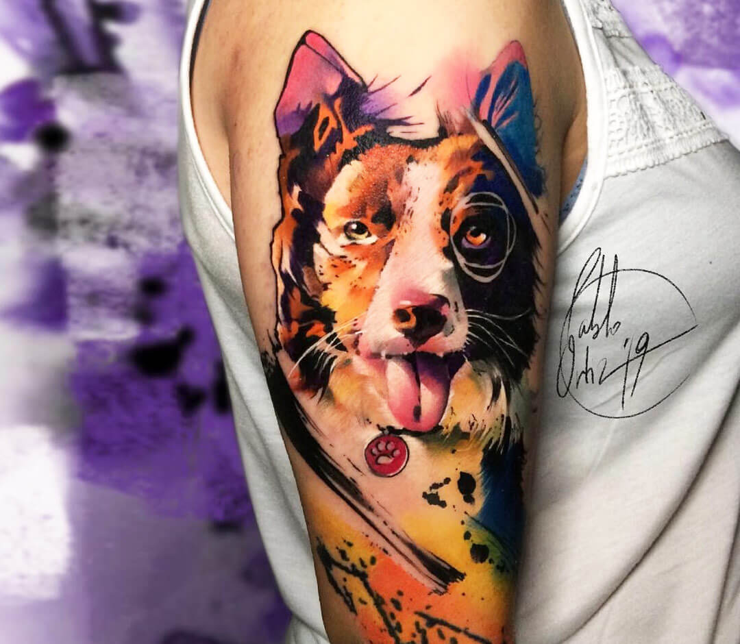 Corgi Small dog puppy Doggie Color Fake Watercolor Mini Temporary Tattoo  Sticker  Shop LAZY DUO TATTOO Temporary Tattoos  Pinkoi
