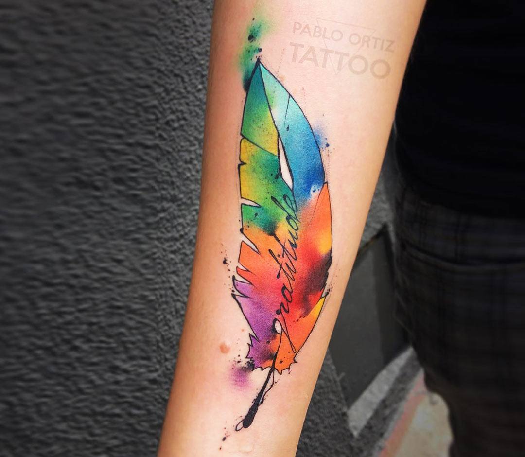 Tattoo Design RAINBOW FEATHER by gangbangbarbie on DeviantArt