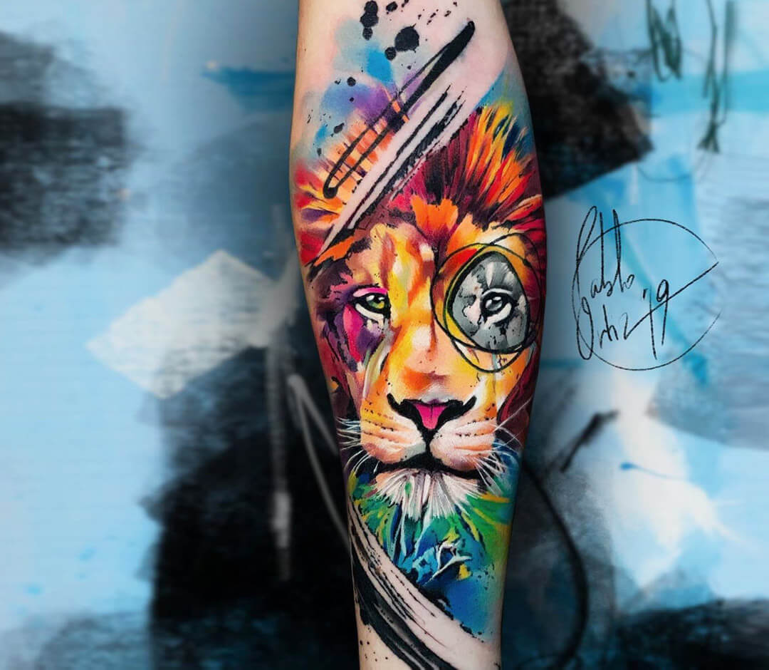 lion with anger concept art Tattoo
