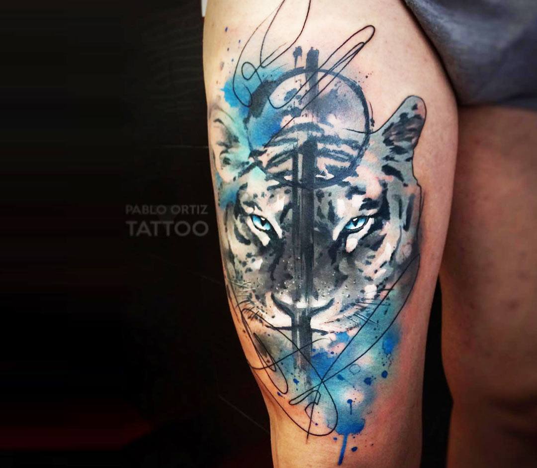 Tiger tattoo design tattoos image-004 Royalty Free Vector
