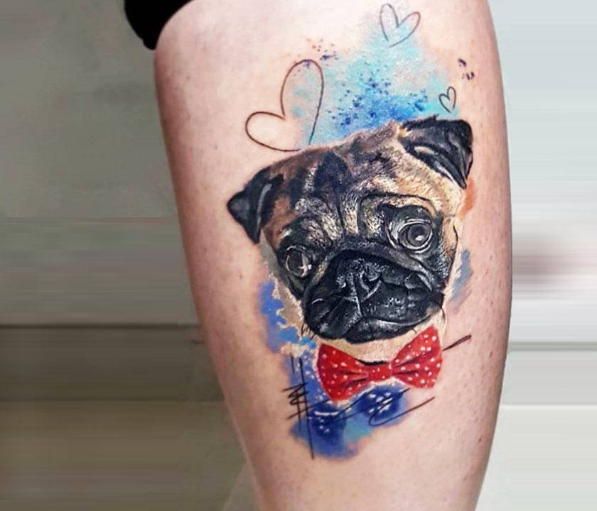 INCREDIBLE pug tattoo. wish i knew who the artist was. damn. !!!! | Pug  tattoo, Dog tattoos, Girl tattoos