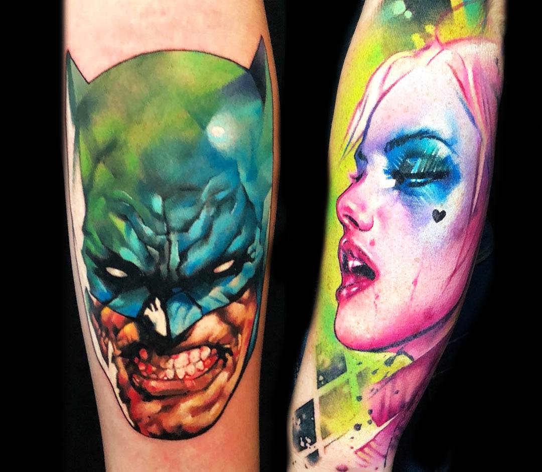 Batman and Harley Quinn tattoo by Rich Harris | Photo 24580