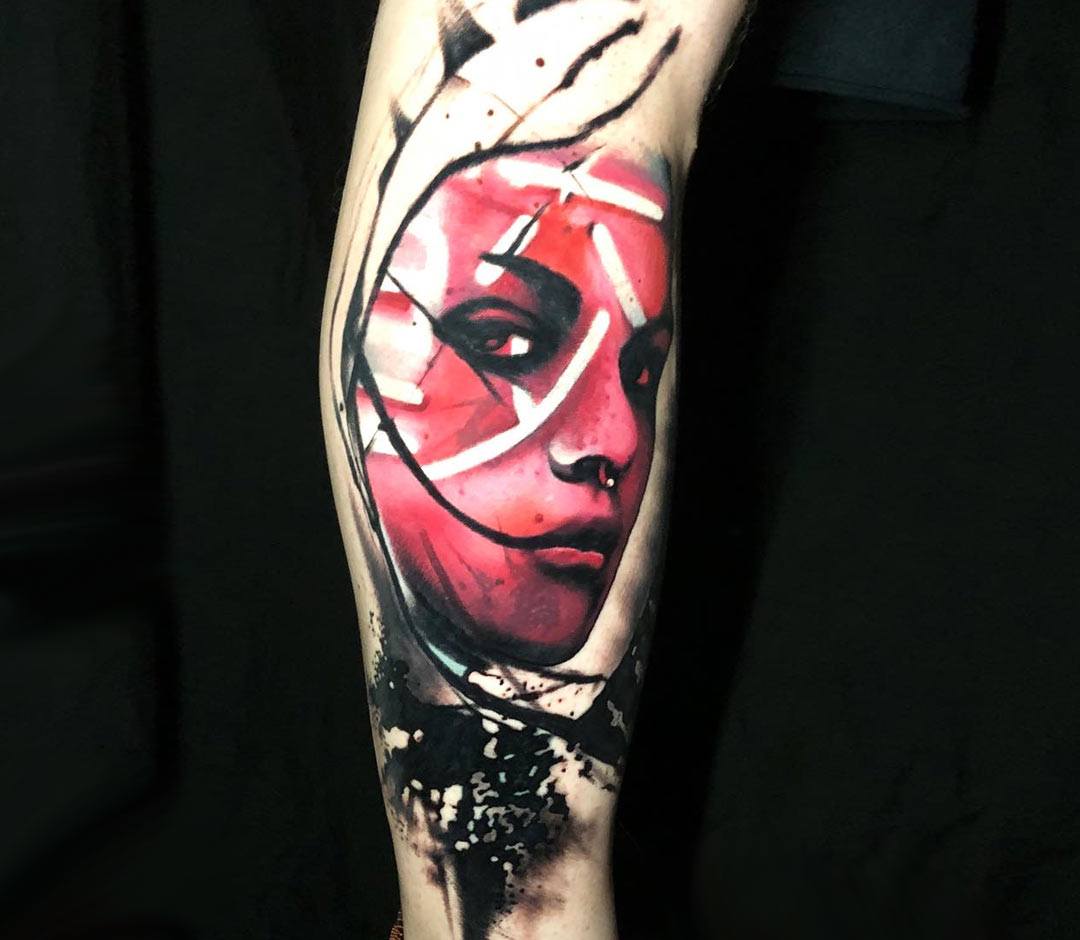 Red Face tattoo by Rich Harris | Photo 24183