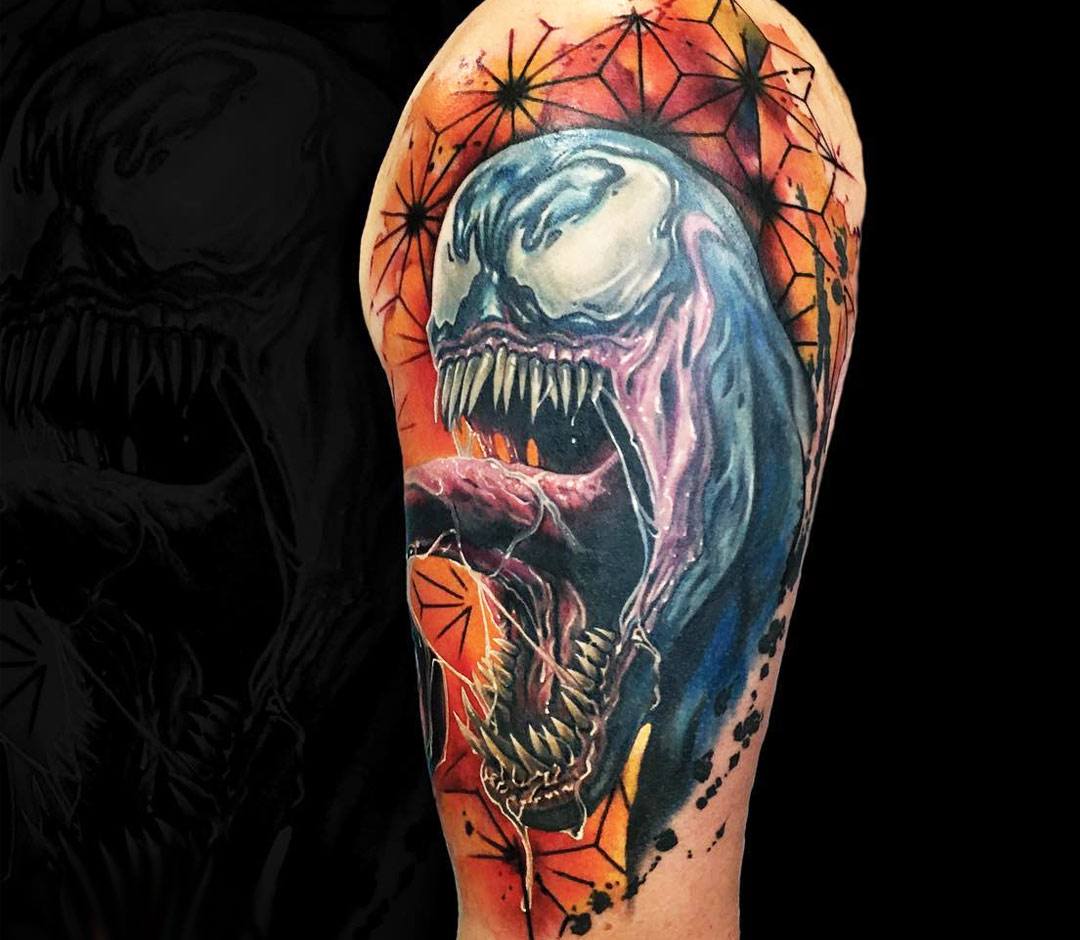 Venom tattoo by Rich Harris. 