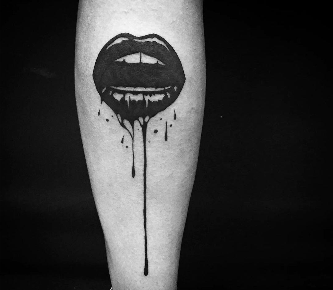 Black Lips Kiss Temporary Tattoo Set  Tattoo Icon  TattooIcon