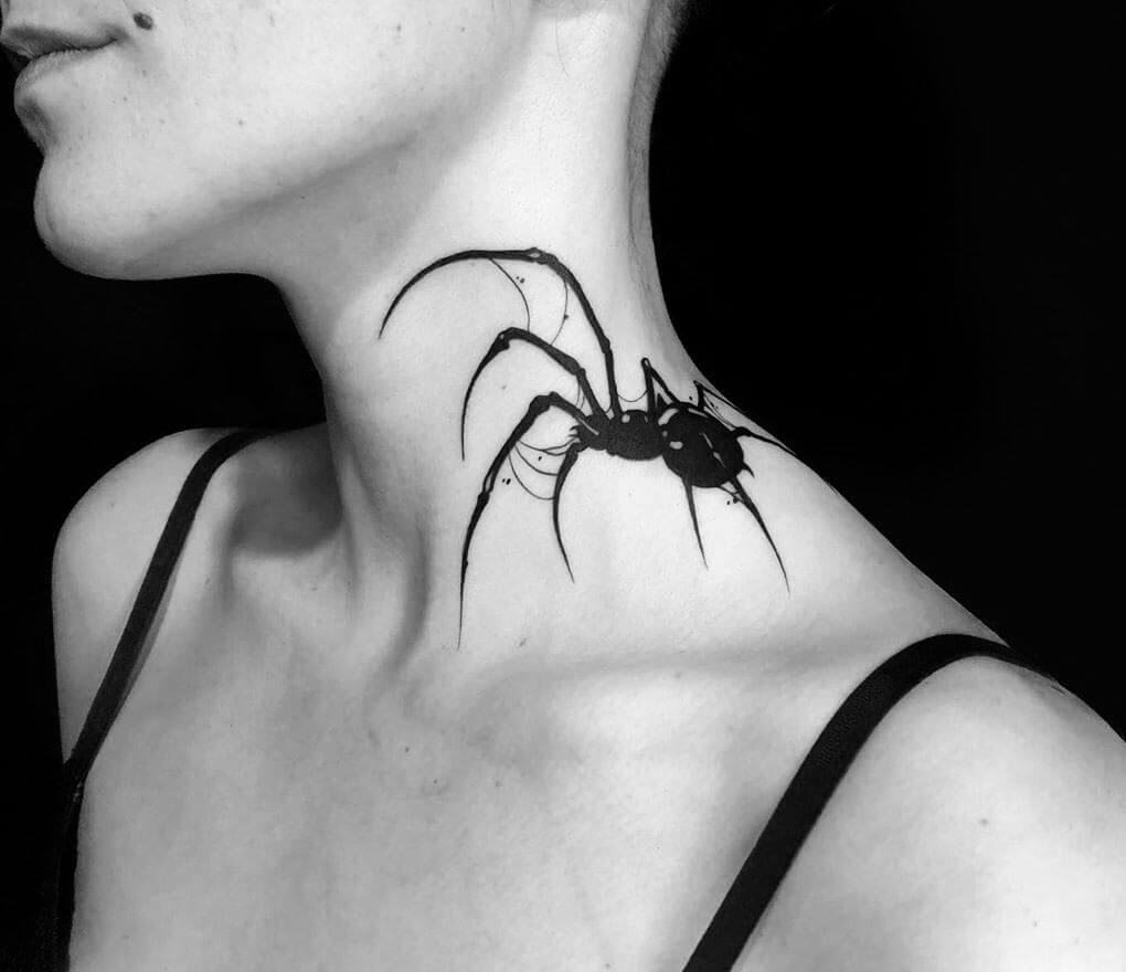 Tattoo photos Gallery. realistic spider Black Widow tattoo art Roy Tsour. 