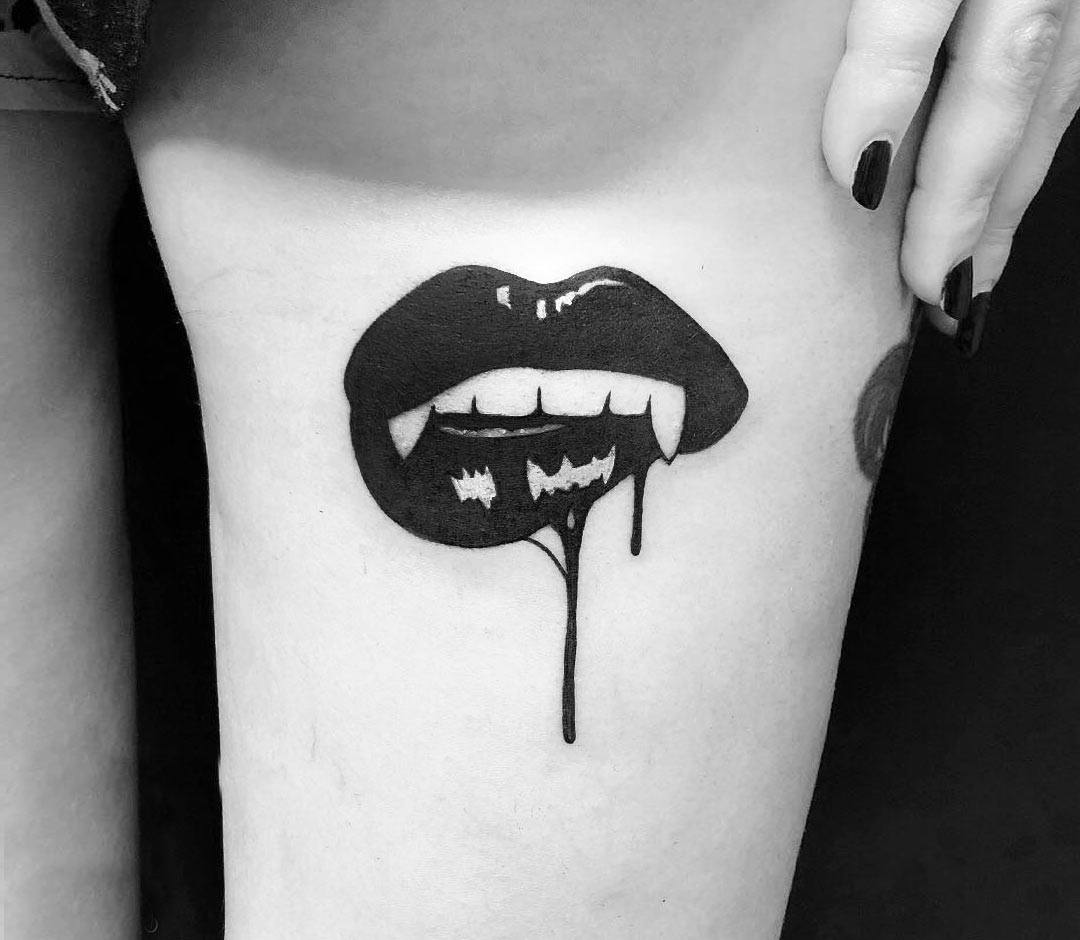 Tattoo photos Gallery. cartoon vampire lips cartoon tattoo art Roy Tsour. 