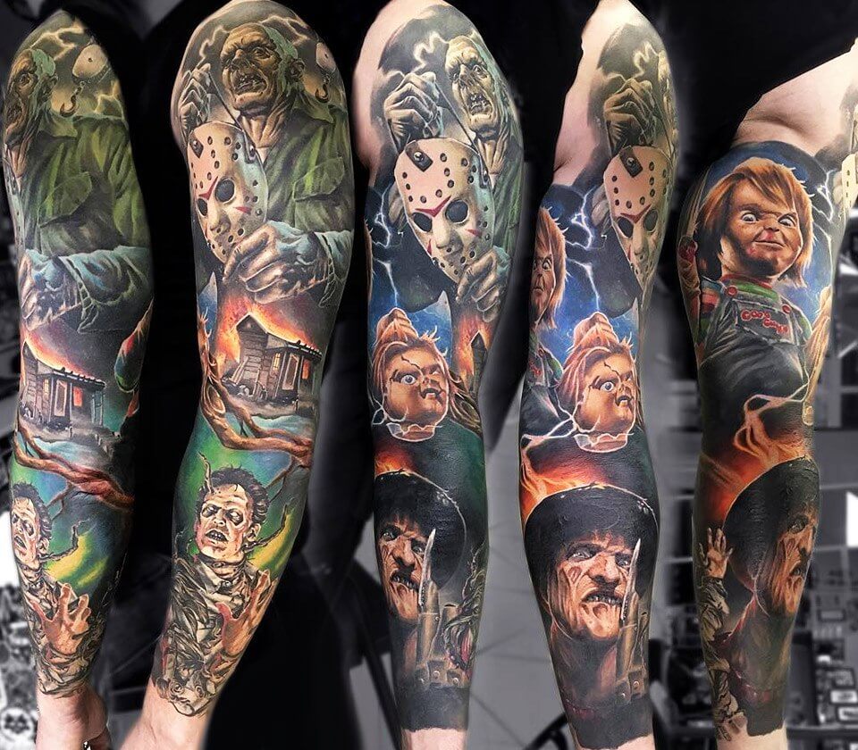 horror leg sleeve tattoos miamitattoos miami bestmiamitattooartis   TikTok