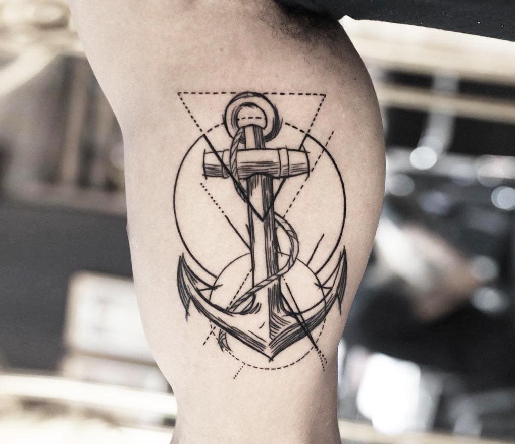 Anchor tattoo by Sebastian Echeverria
