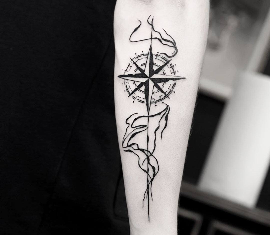 Cubist compass tattoo on the right inner forearm.... - Official Tumblr page  for Tattoofilter for Men and Women