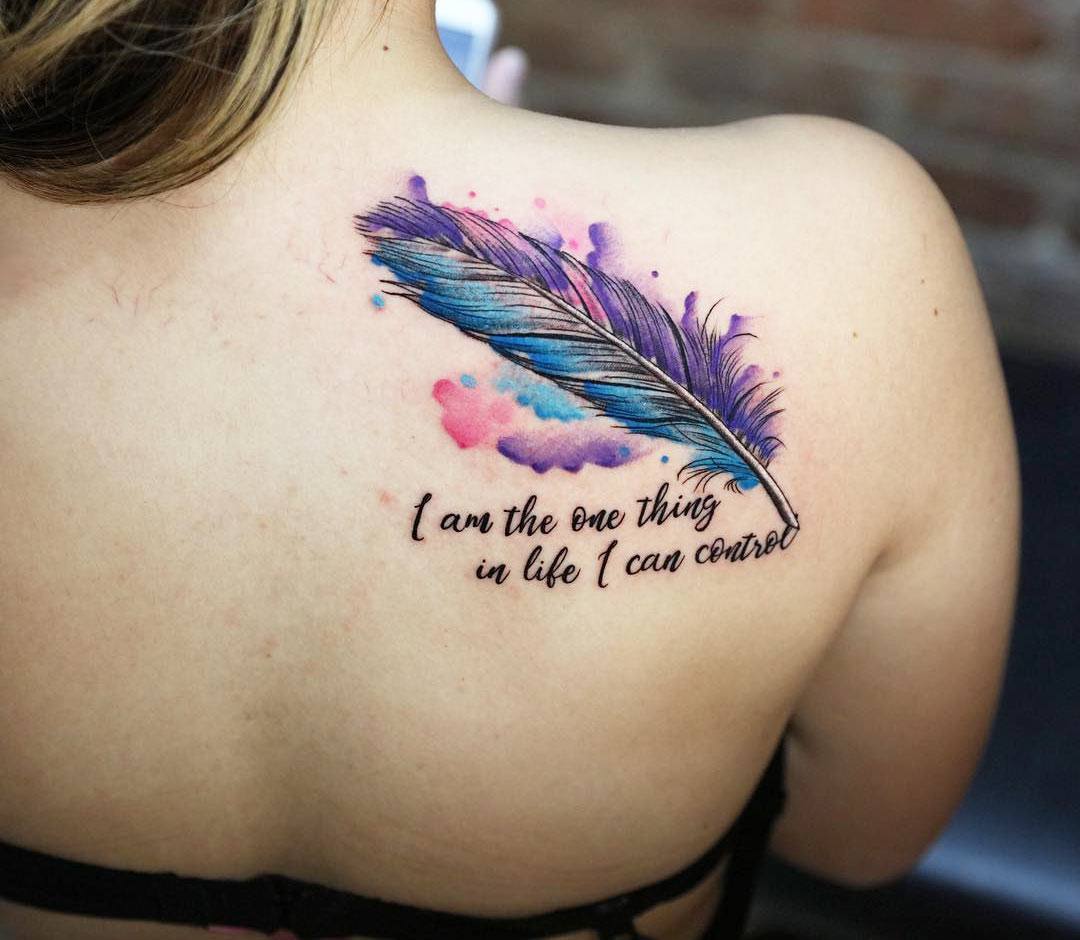 Minor Ink Tattoos - Watercolour feathers for 2 great friends and clients.  #watercolourtattoo #colouredtattoo #feathertattoo #colourfultattoo  #forearmtattoo #shouldertattoo #feather | Facebook