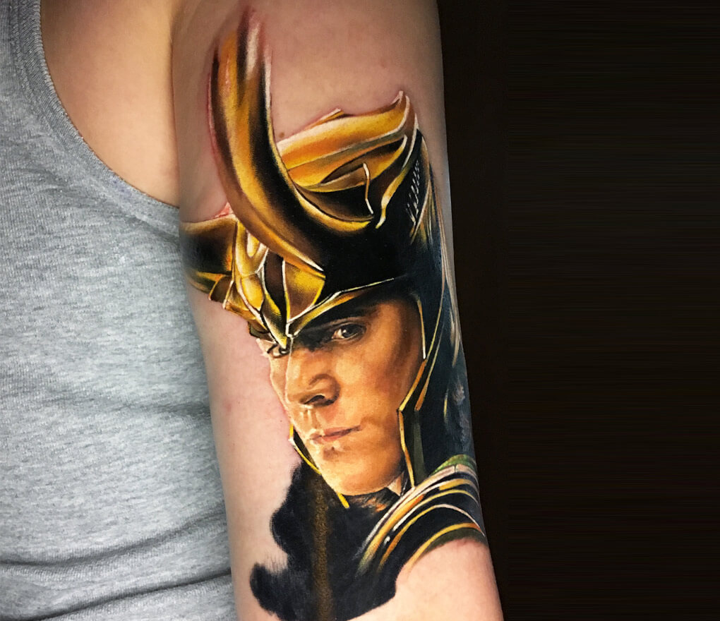 Loki tattoo by Sergey Hoff. 