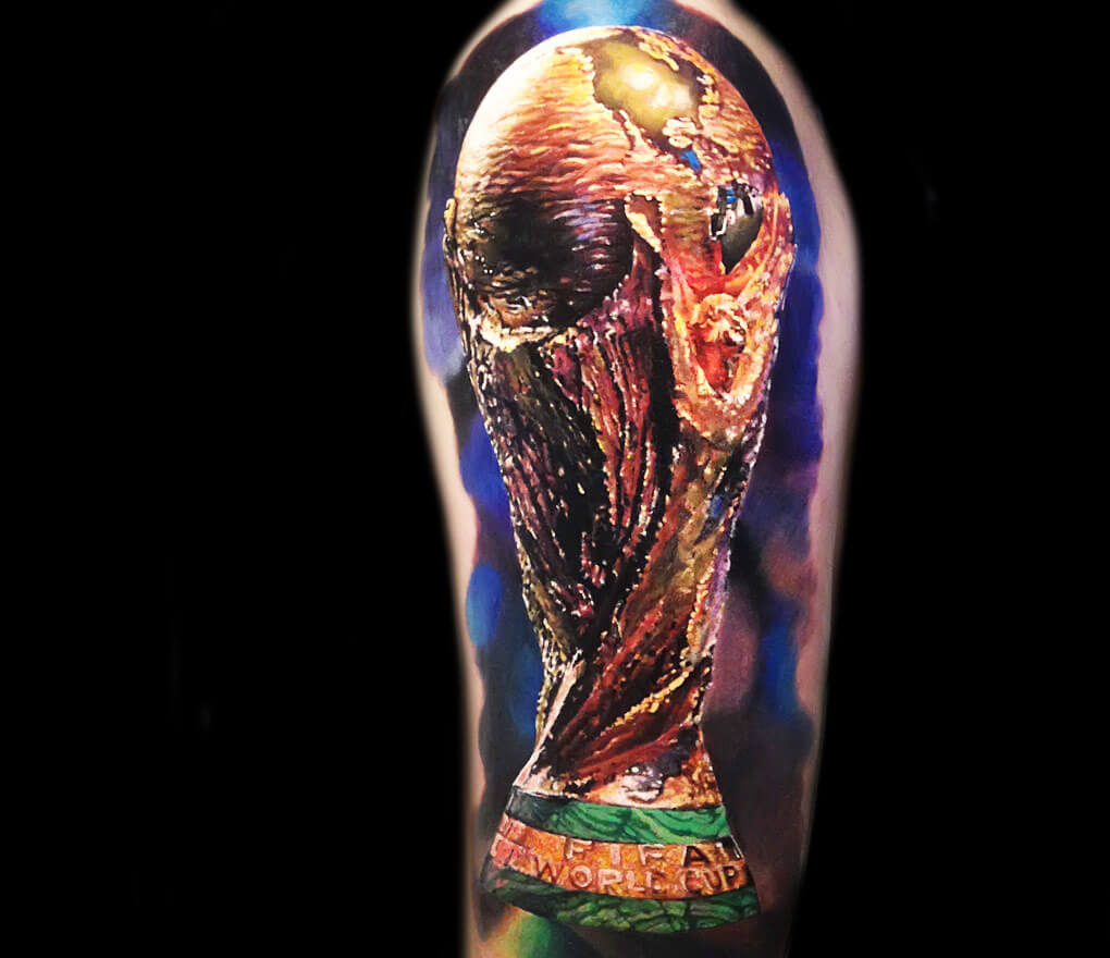 Argentina Star Angel Di Maria Gets Giant Tattoo of the World Cup Trophy