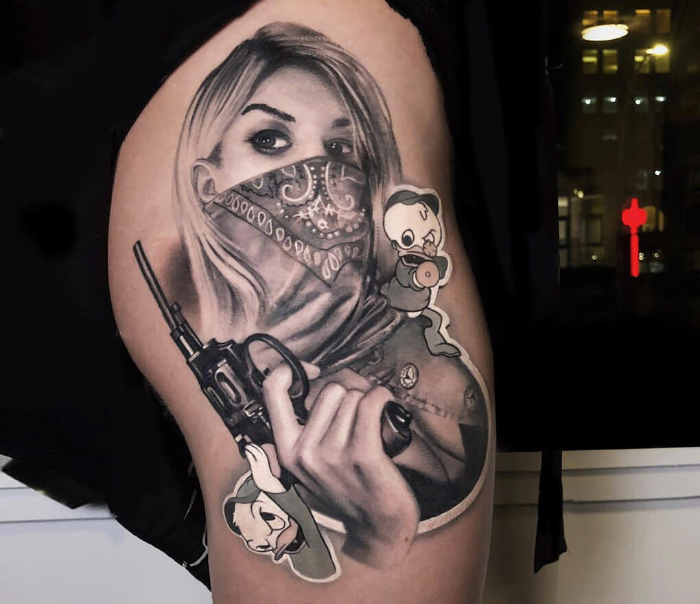 Artist  Sergey Shanko  Gangsta Girl Tattoo 19122070455 