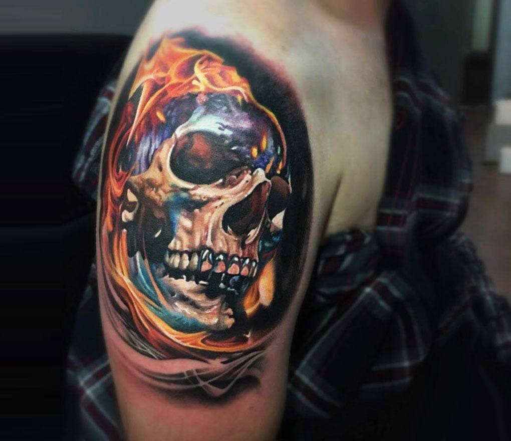 Skull tattoo by Sergey Shanko Photo 23588