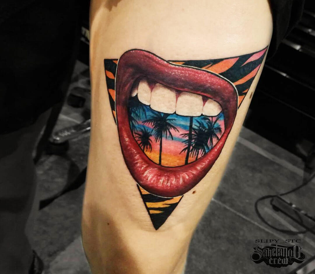 Tattoo Image  By felipemorales traditional vampire lips tattoo  traditionaltattoo halloween  Facebook