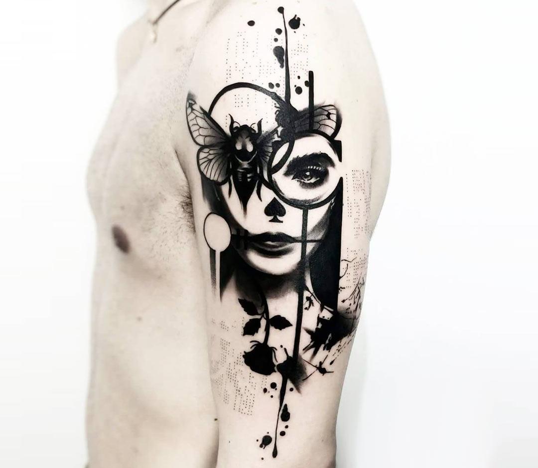 Skull and Flowers Sleeve by Hannah Calavera: TattooNOW