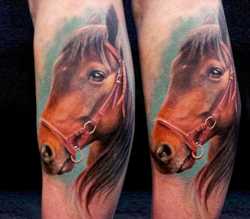 Realistic Horse tatoo