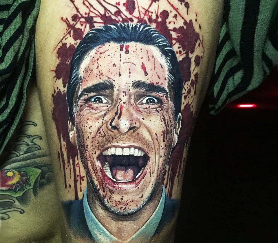 Tattoo uploaded by Charlie Connell • A fun traditional tribute to American  Psycho. (Via IG - that.nerd.life) • Tattoodo