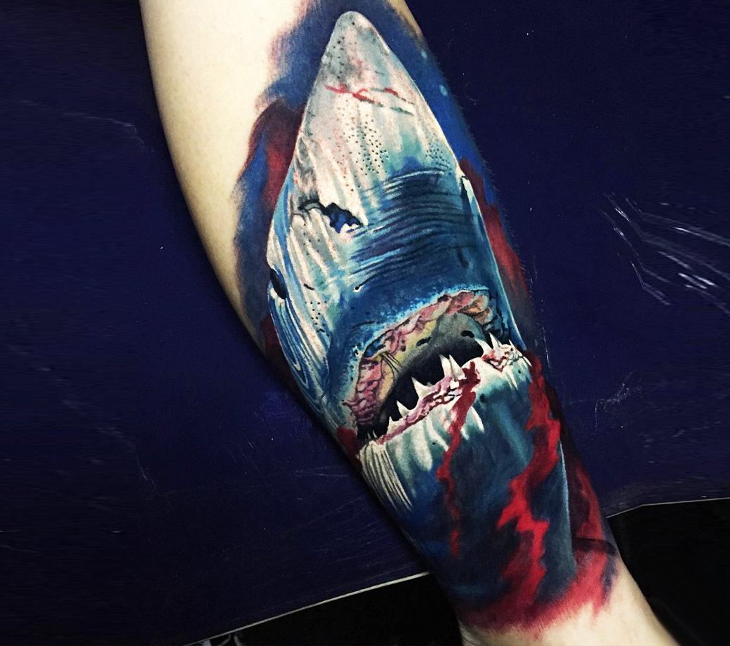 Shark tattoo by Steve Butcher | Post 16396
