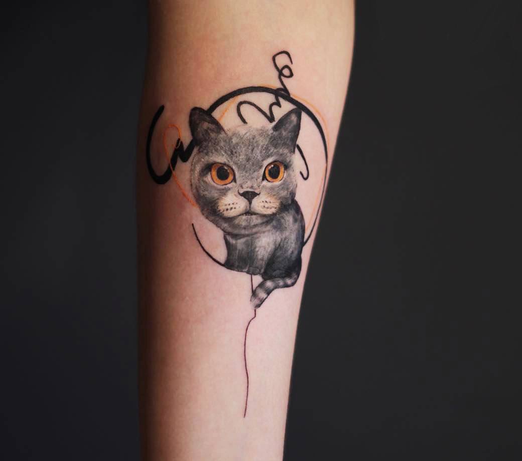 Spooky black cat tattoo flash design  Black cat tattoos Tattoos Knife  tattoo