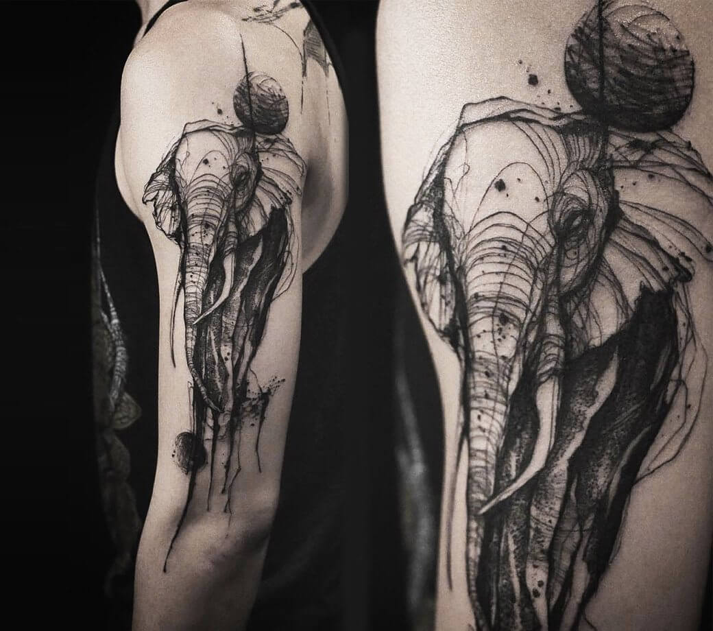 Tattoo photos Gallery. abstract elephant jumbo abstract tattoo art Tattooer...