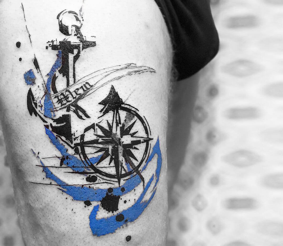 Anchor and compass by Jon Morrison MADISON TattooNOW
