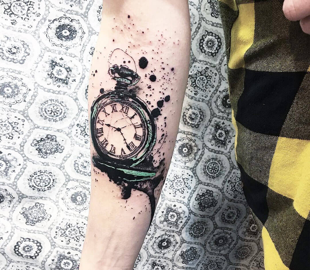 tattoo-flash pocket watch by Binabik-ART on DeviantArt