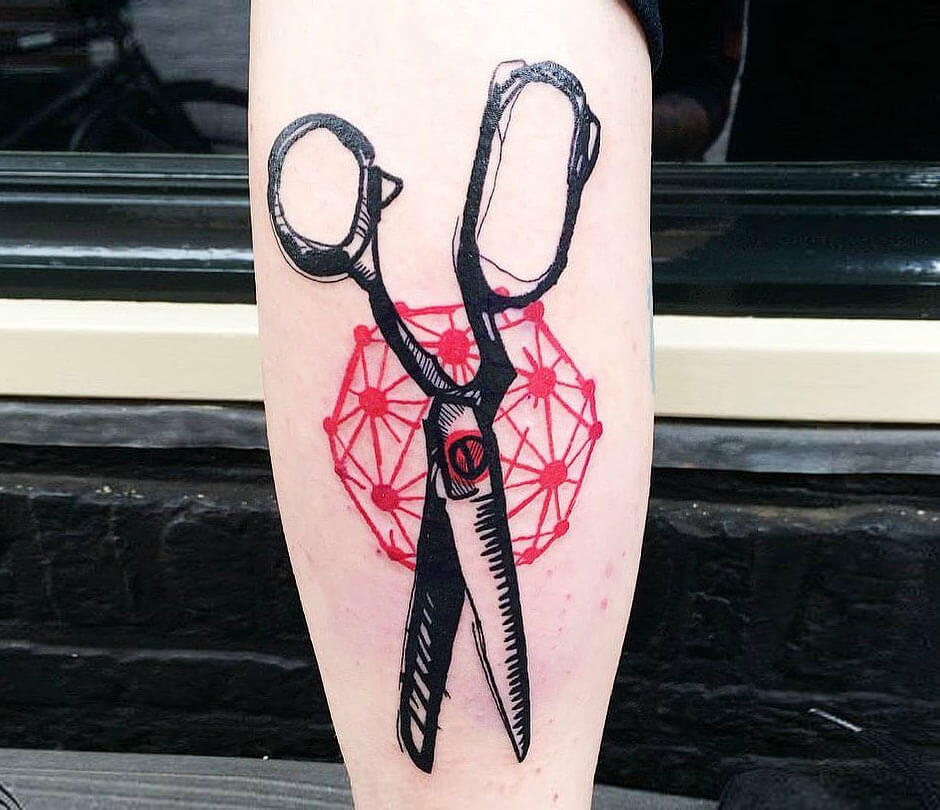 Hairdresser hair cut scissors tattoo hi-res stock photography and images -  Page 3 - Alamy