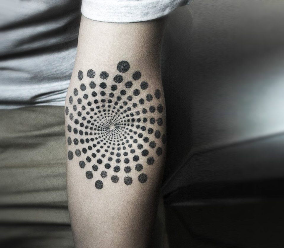 Black dot and circle tattoo  Tattoogridnet