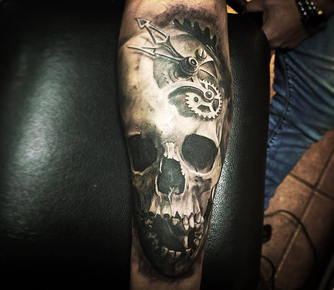 Skull tattoo by Vainius Anomaly | Photo 27212