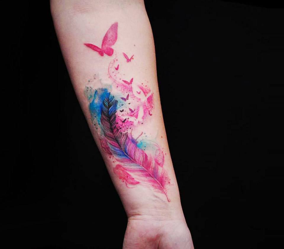 juice ink tattoo water transfer natural gel long lasting temporary tattoos  feather butterfly birds flower totem tattoo hand arm - AliExpress
