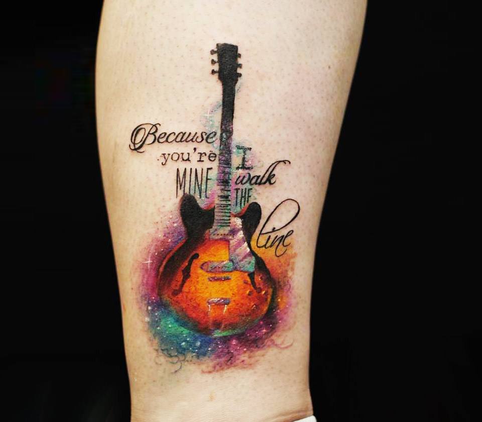 Electric guitar tattoo - Tattoogrid.net