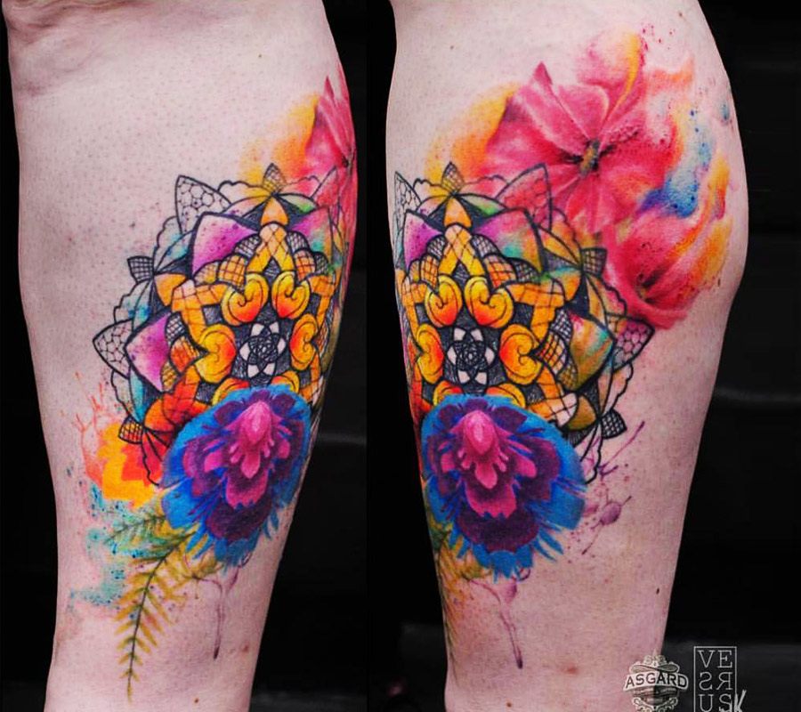 A fresh mandala watercolor tattoo,... - Affliction Ink Tattoo | Facebook