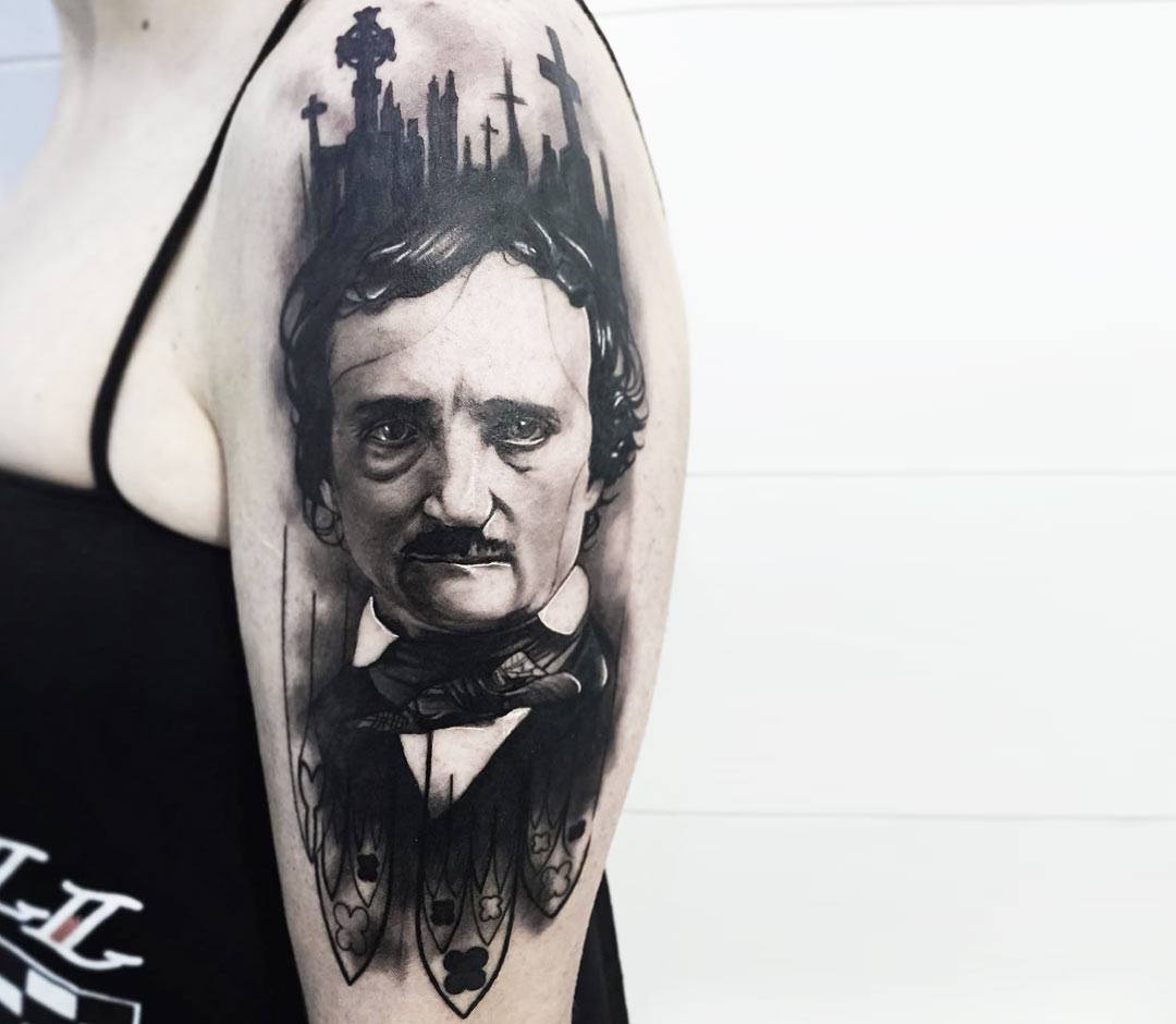 60 Edgar Allan Poe Tattoo Designs For Men  Literature Ink Ideas