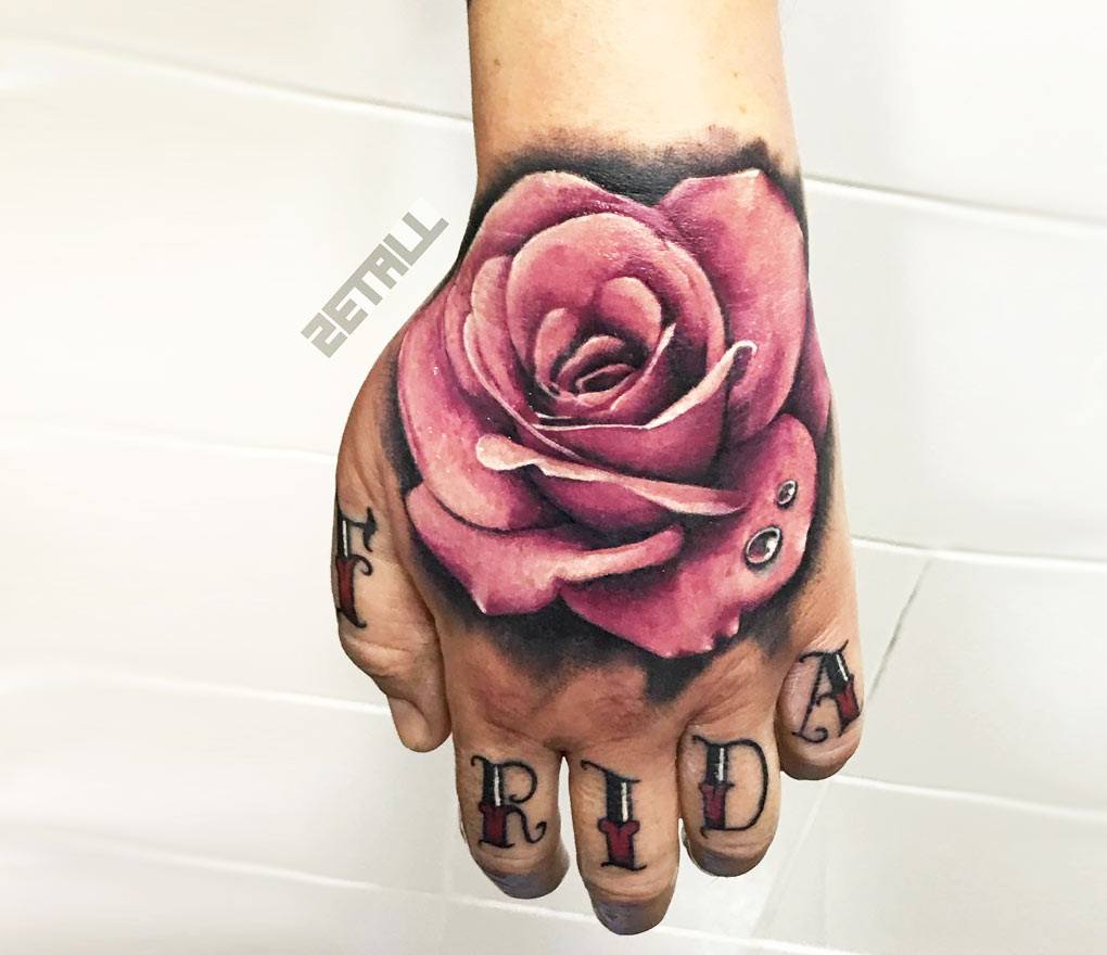 Pink Rose tattoo by © Uncl Paul Knows. : r/Best_tattoos