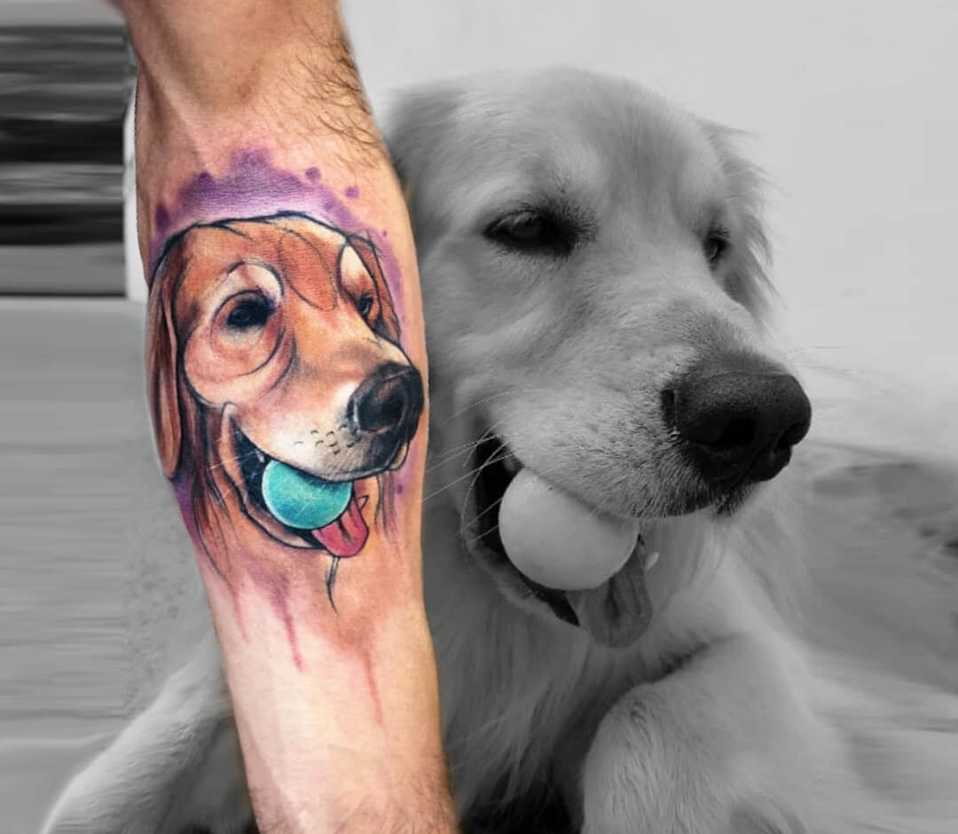 Golden Retriever Dog Portrait Tattoo Jackie Rabbit by jackierabbit12 on  DeviantArt