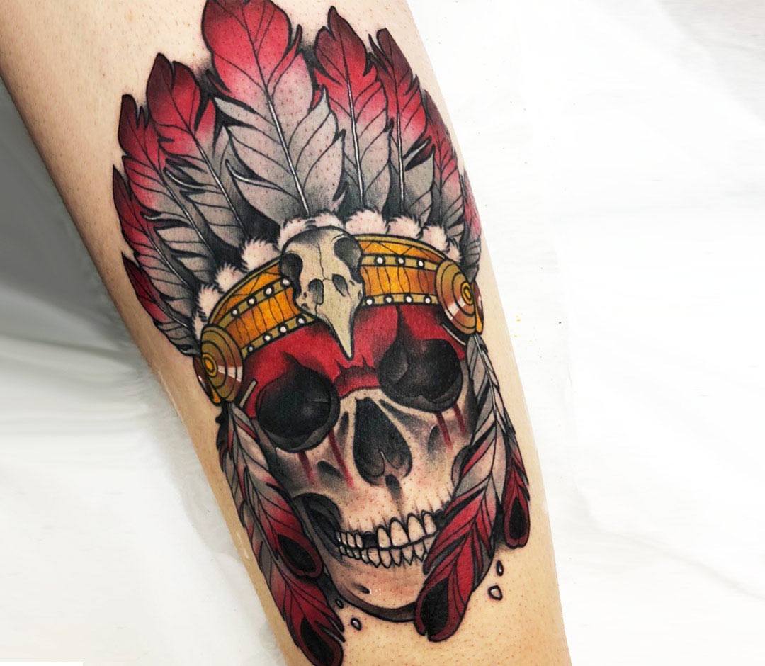 Healed skull neotrad hand tattoo by Chris Bragg at Art Bomb in Massillon  OH  rtattoos