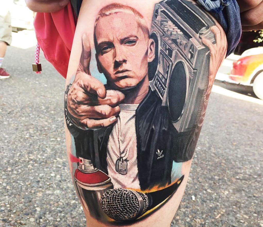 anyone have any ideas of what I could cover up this tattoo as? It's the  Vicodin from eminem cd cover, got it in 2006.. long story but I'm getting  tired of people