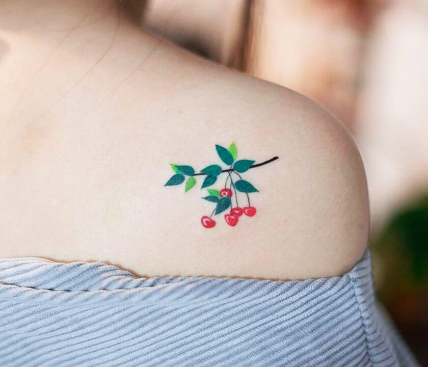 Cherries tattoo by Zihee Tattoo | Photo 26992