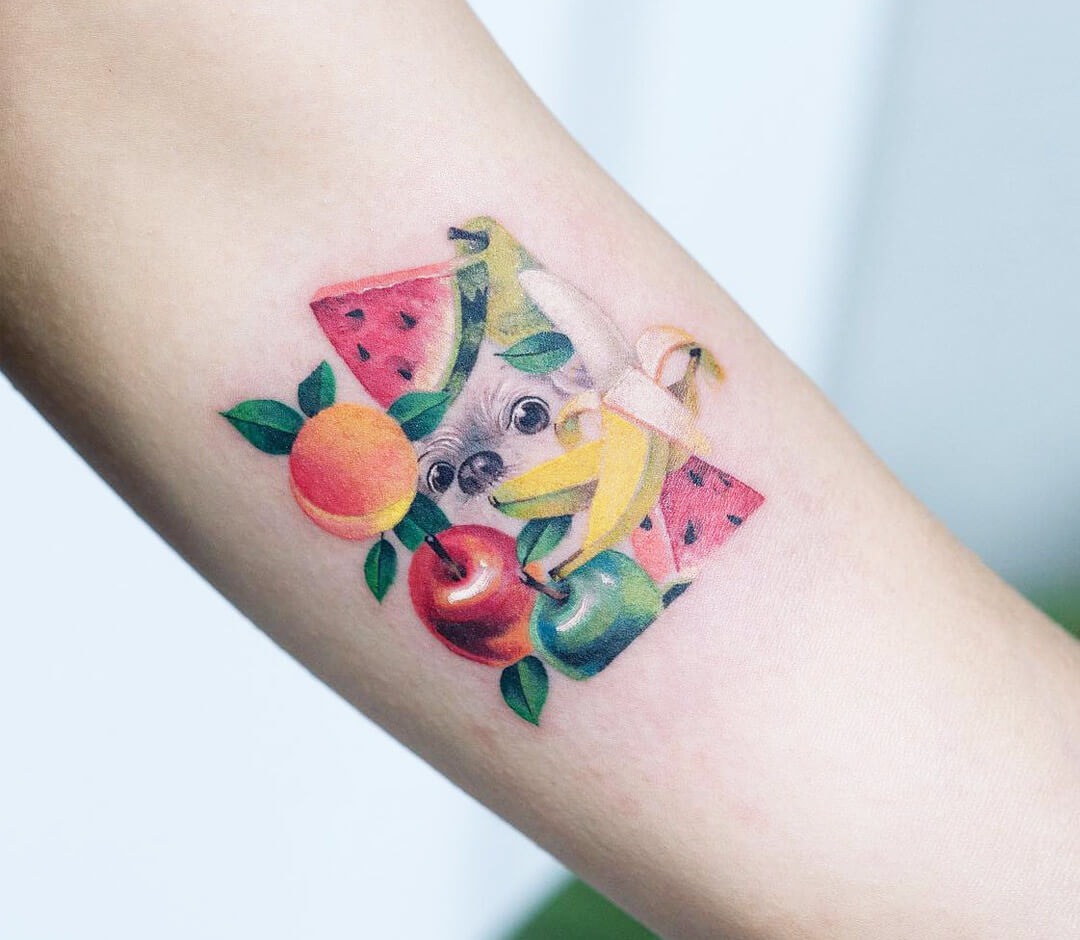 Vector illustration with Asian Pitaya fruit. An exotic fruit. Tattoo art.  Stock Vector | Adobe Stock