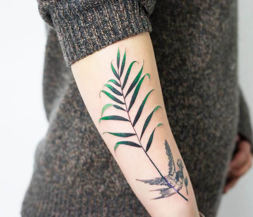 Adiantum also known as maidenhair fern tattoo on the