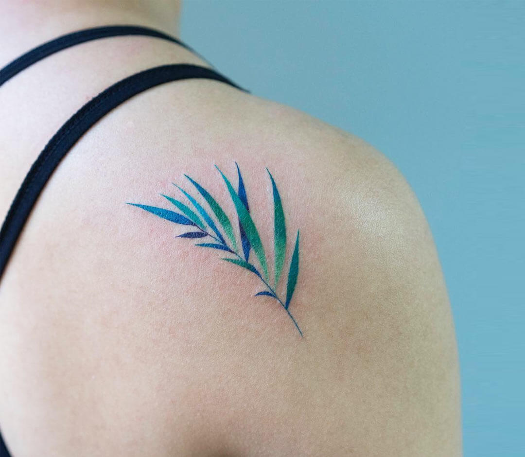 Palm leaves by @vlada.2wnt2 - Tattoogrid.net