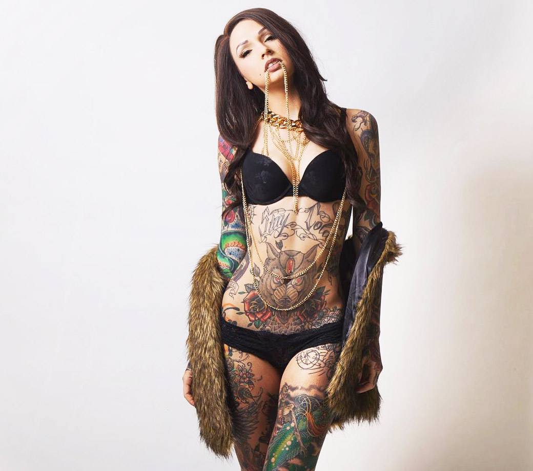 Tattoo model Angela Mazzanti. 