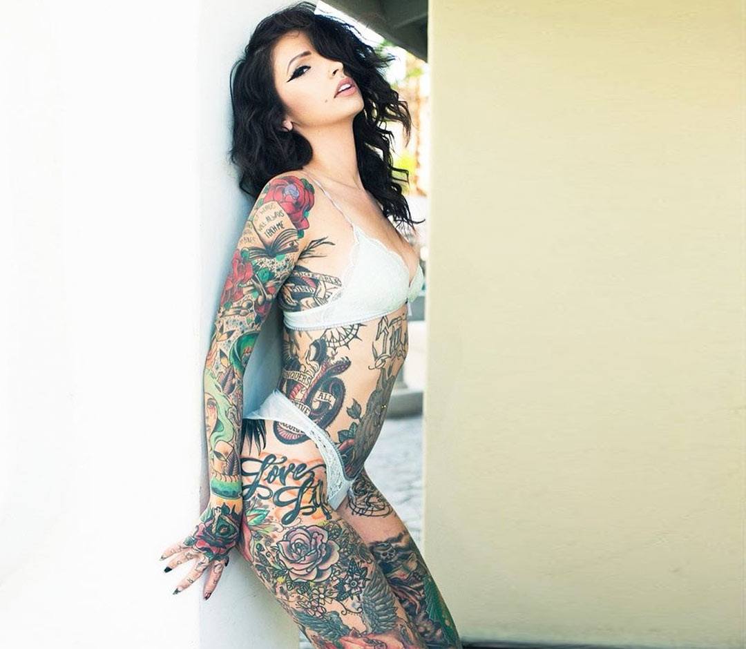 Home - World Tattoo Gallery. tattoo tattooed model Angela Mazzanti. 